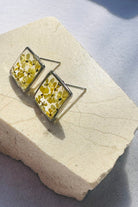 Fiorel Design-Tiny Garden Square Rhodium - Yellow-Küpe-3-Milagron.com