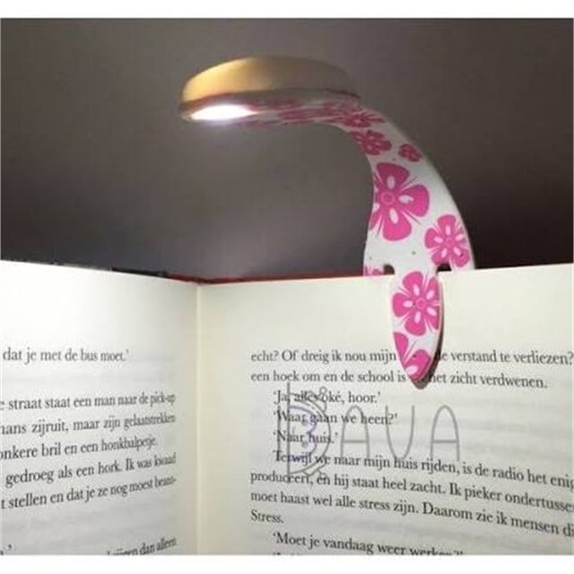 Flexilight-Pink Flower - Esnek Okuma Lambası Pembe Çiçek-Kitap Okuma Lambası-2-Milagron.com