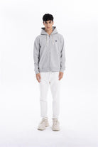 GMG Firenze-%100 Pamuk Kapüşonlu Göğsü Nakışlı Fermuarlı Erkek Sweatshirt-SWEATSHIRT-1-Milagron.com
