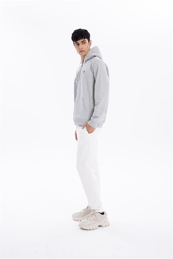 GMG Firenze-%100 Pamuk Kapüşonlu Göğsü Nakışlı Fermuarlı Erkek Sweatshirt-SWEATSHIRT-3-Milagron.com