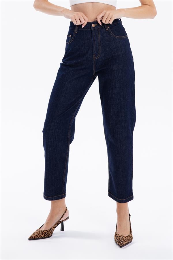 GMG Firenze-5 Cep Yüksek Bel Mom Fit Kadın Denim Jean Pantolon-DENİM PANTOLON-2-Milagron.com