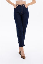 GMG Firenze-5 Cep Yüksek Bel Mom Fit Kadın Denim Jean Pantolon-DENİM PANTOLON-3-Milagron.com