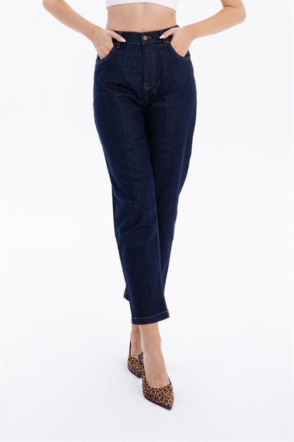 GMG Firenze-5 Cep Yüksek Bel Mom Fit Kadın Denim Jean Pantolon-DENİM PANTOLON-3-Milagron.com
