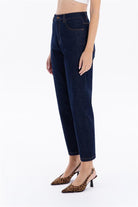 GMG Firenze-5 Cep Yüksek Bel Mom Fit Kadın Denim Jean Pantolon-DENİM PANTOLON-4-Milagron.com