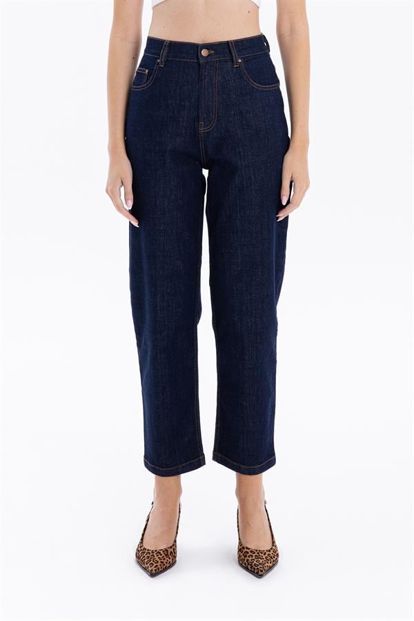 GMG Firenze-5 Cep Yüksek Bel Mom Fit Kadın Denim Jean Pantolon-DENİM PANTOLON-6-Milagron.com