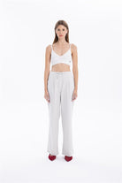 GMG Firenze-Bağcıklı Bol Paça Cepli Kadın Dokuma Pantolon-//Özel Fi̇yatlar-3-Milagron.com