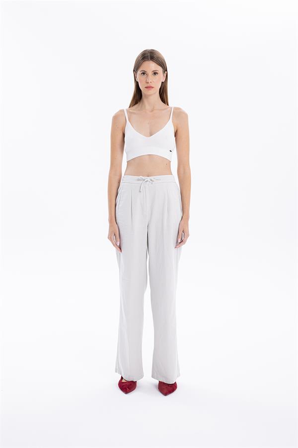 GMG Firenze-Bağcıklı Bol Paça Cepli Kadın Dokuma Pantolon-//Özel Fi̇yatlar-3-Milagron.com