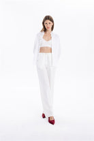 GMG Firenze-Bağcıklı Cep Detaylı Oversize Kadın Dokuma Pantolon-//Özel Fi̇yatlar-10-Milagron.com