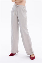 GMG Firenze-Bağcıklı Cep Detaylı Oversize Kadın Dokuma Pantolon-//Özel Fi̇yatlar-3-Milagron.com