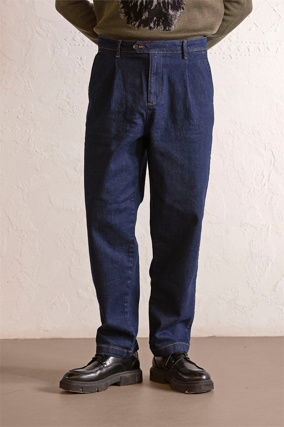 GMG Firenze-Gusto Detaylı Baggy Fit Denim Erkek Pantolon-PANTOLON-1-Milagron.com