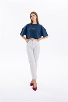 GMG Firenze-Basic 5 Cep Casual Kadın Dokuma Pantolon-//Özel Fi̇yatlar-2-Milagron.com