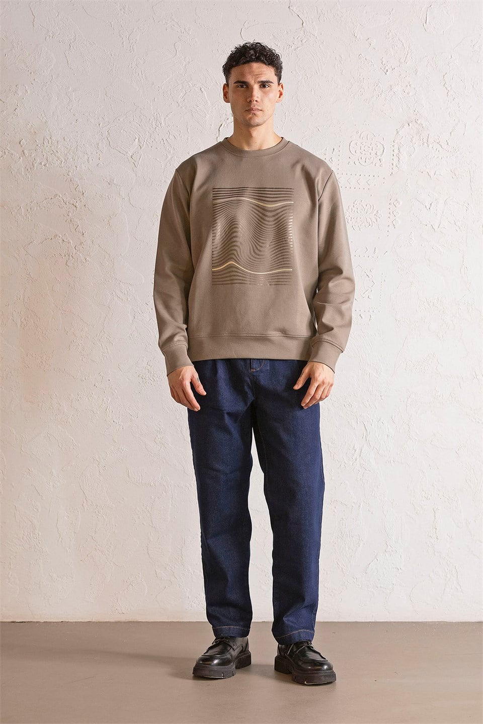 GMG Firenze-Bisiklet Yaka Baskılı Erkek Sweatshirt-Winter'26-1-Milagron.com