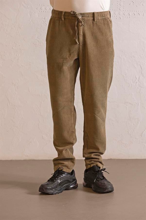 GMG Firenze-Beli Lastikli Bağcıklı Fitilli Erkek Pantolon-CHINO-1-Milagron.com