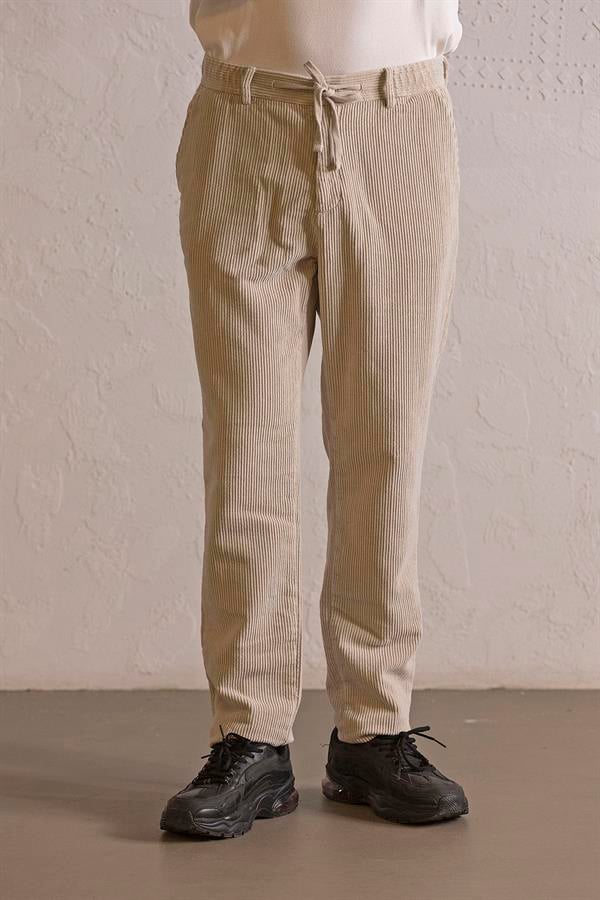 GMG Firenze-Beli Lastikli Bağcıklı Fitilli Erkek Pantolon-CHINO-5-Milagron.com