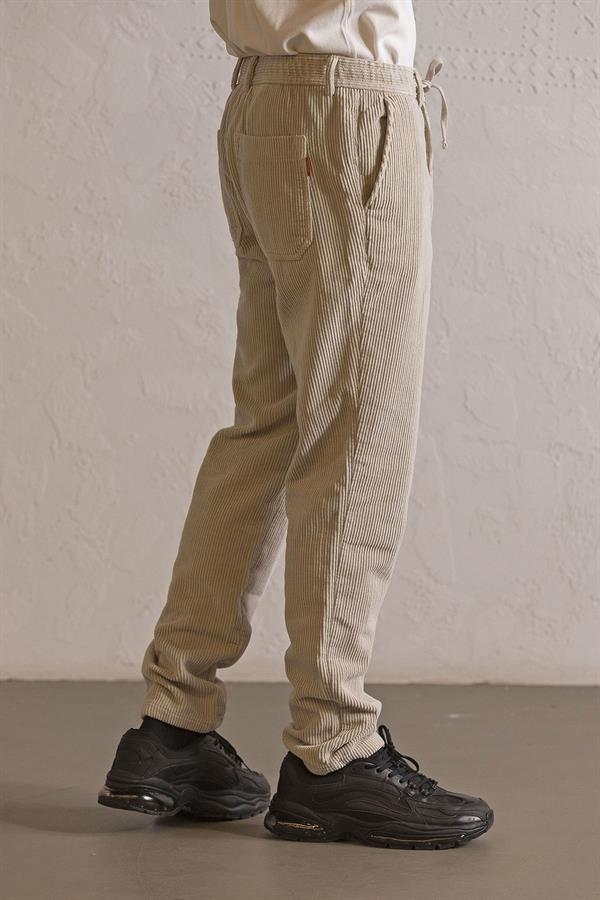 GMG Firenze-Beli Lastikli Bağcıklı Fitilli Erkek Pantolon-CHINO-6-Milagron.com