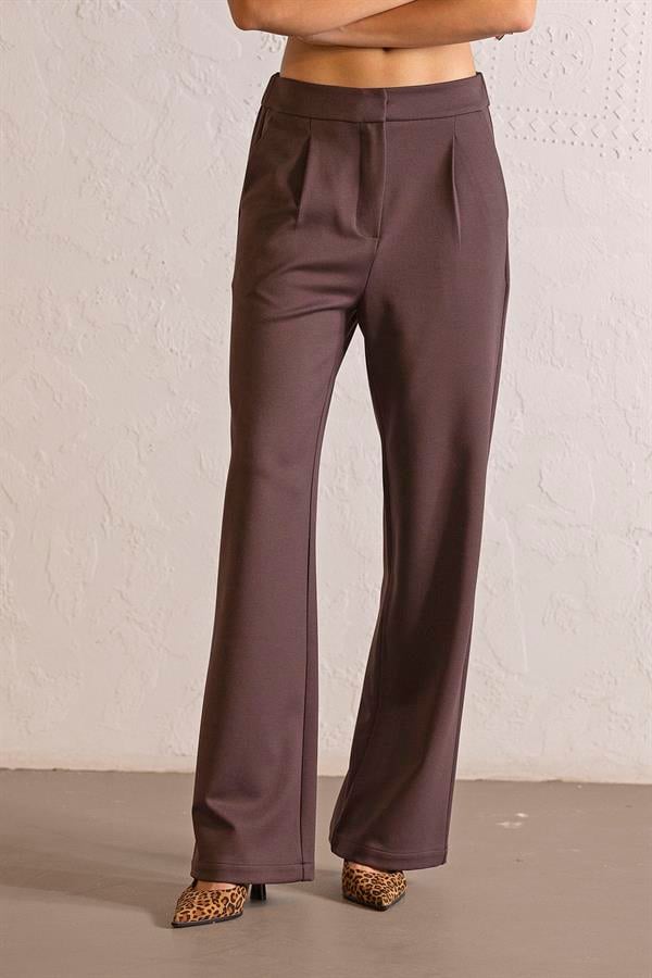 GMG Firenze-Beli Lastikli Dik Cepli Kadın Pantolon-PANTOLON-4-Milagron.com