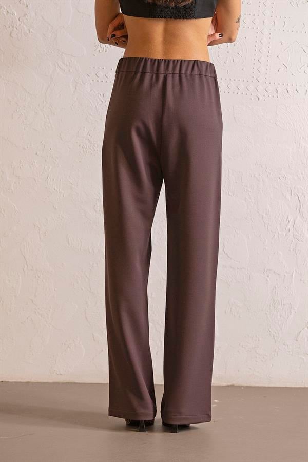 GMG Firenze-Beli Lastikli Dik Cepli Kadın Pantolon-PANTOLON-6-Milagron.com