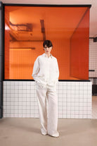 GMG Firenze-Beli Lastikli İstanbul Cepli Geniş Paça Çizgili Kadın Pantolon-Pantolon-2-Milagron.com