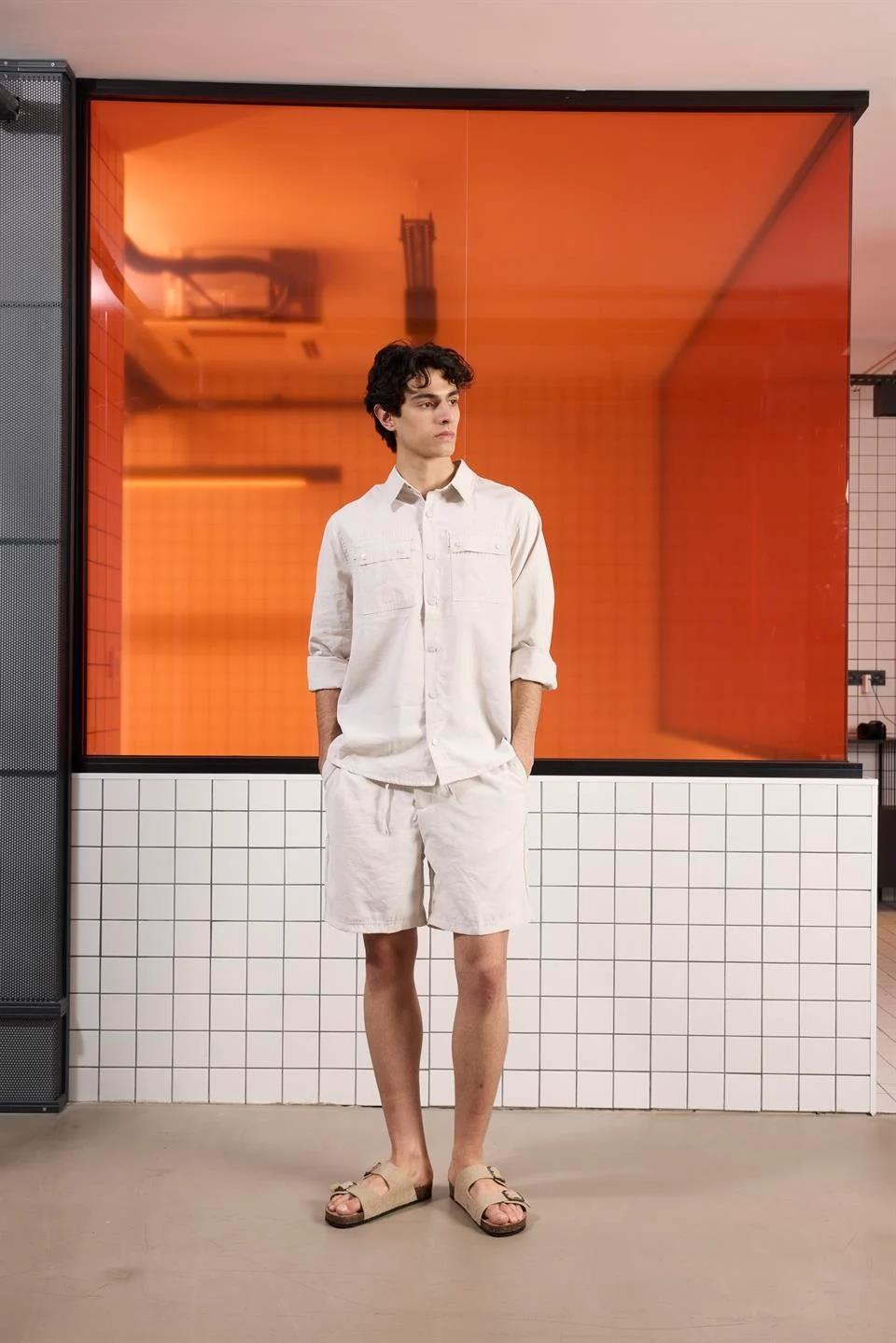 Beli Lastikli Ve Bağcıklı Slim Fit Erkek Şort