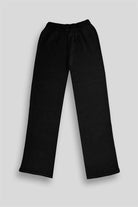Beli Lastikli Wide Leg Örme Triko Kadın Pantolon