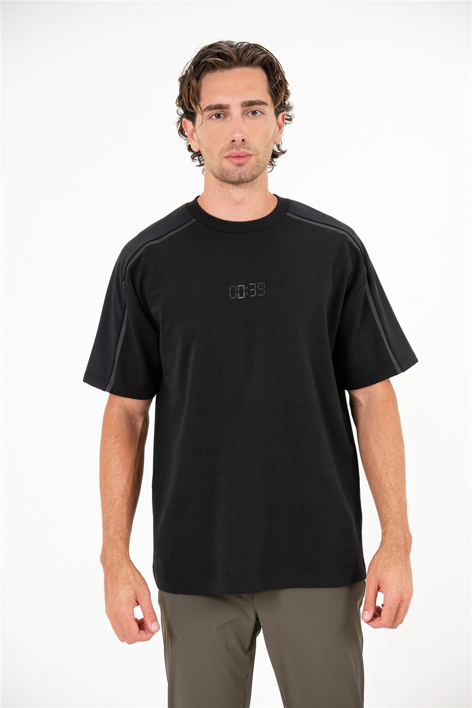 Bisiklet Yaka 00:39 Baskılı Modal Erkek T-Shirt