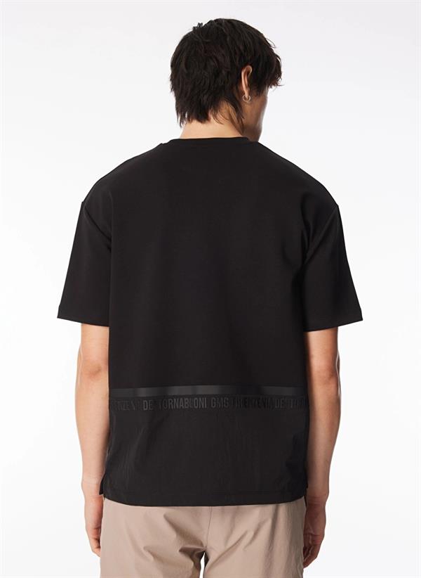 Bisiklet Yaka Arka Eteği Garnili Oversize Erkek T-Shirt