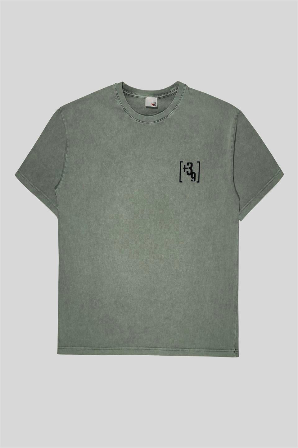 Bisiklet Yaka Arkası Enjeksiyon Baskı %100 Pamuk Oversize Erkek T-Shirt