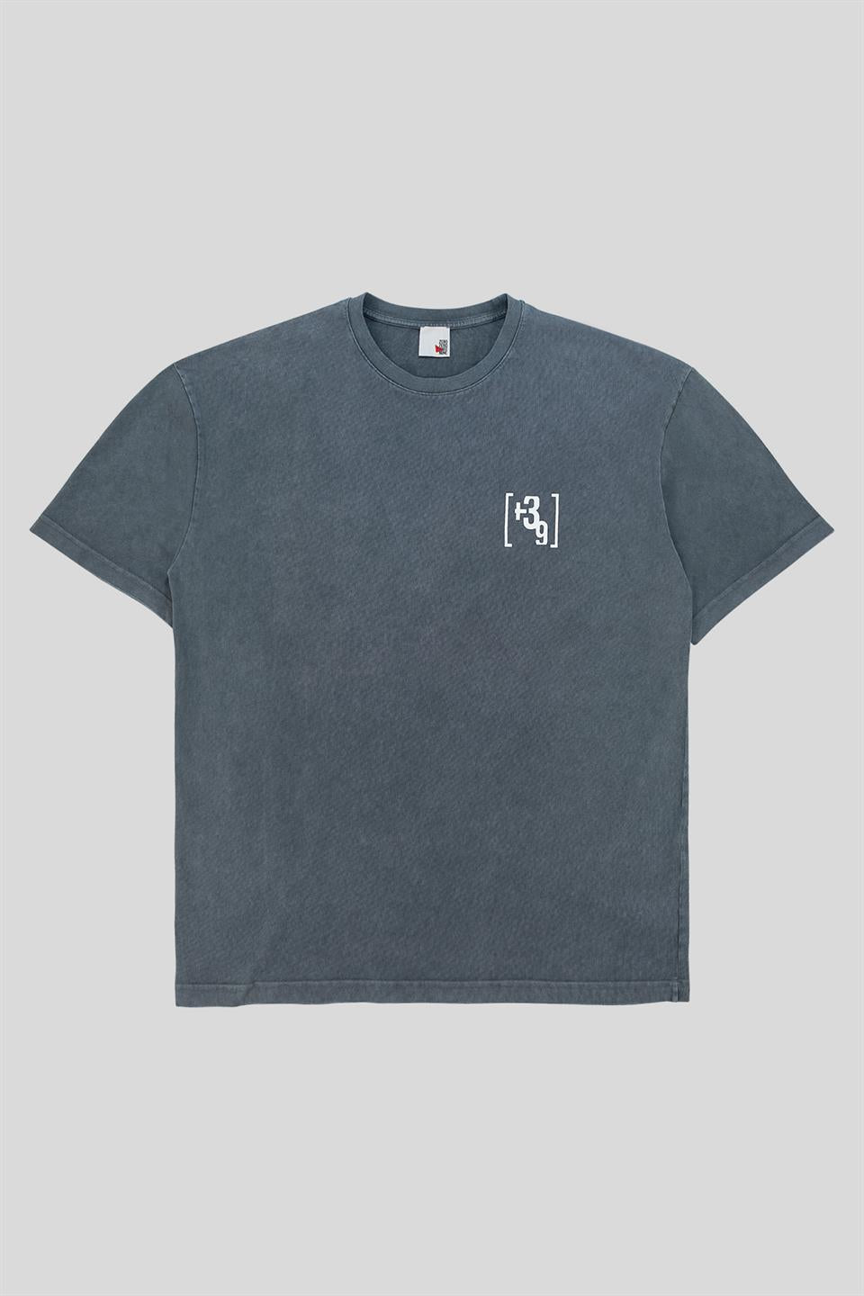 Bisiklet Yaka Arkası Enjeksiyon Baskı %100 Pamuk Oversize Erkek T-Shirt