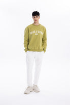GMG Firenze-Bisiklet Yaka Baskılı %100 Pamuk Polar Erkek Sweatshirt-Winter'26-6-Milagron.com