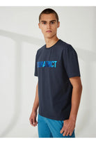 Bisiklet Yaka Baskılı Basic Erkek T-Shirt