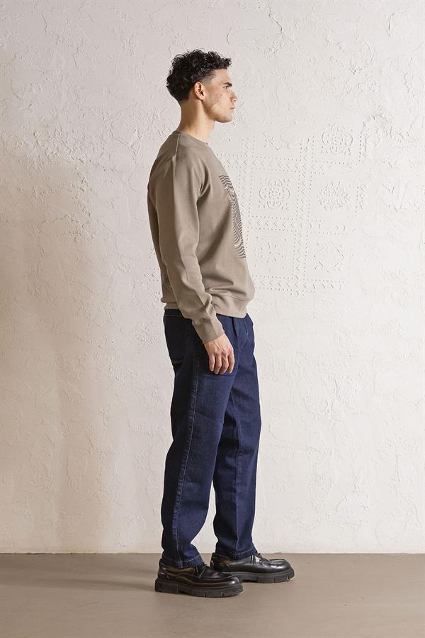 GMG Firenze-Bisiklet Yaka Baskılı Erkek Sweatshirt-SWEATSHIRT-2-Milagron.com