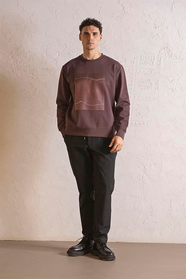 GMG Firenze-Bisiklet Yaka Baskılı Erkek Sweatshirt-SWEATSHIRT-6-Milagron.com