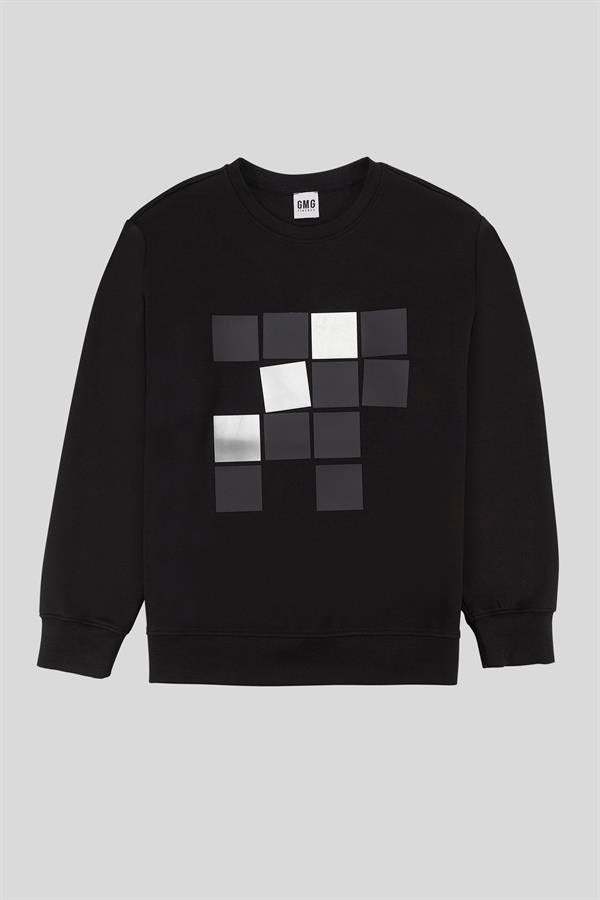 GMG Firenze-Bisiklet Yaka Baskılı Regular Fit Erkek Sweatshirt-SWEATSHIRT-19-Milagron.com