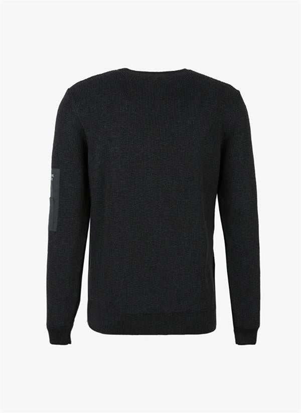 Bisiklet Yaka Cep Detaylı Slim Fit Erkek Kazak