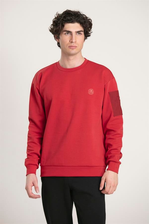 GMG Firenze-Bisiklet Yaka Cep Tasarımlı Erkek Sweatshirt-SWEATSHIRT-1-Milagron.com