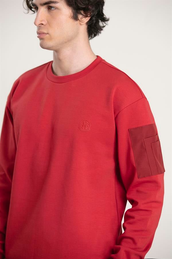 GMG Firenze-Bisiklet Yaka Cep Tasarımlı Erkek Sweatshirt-SWEATSHIRT-2-Milagron.com