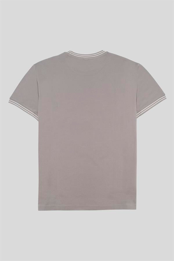 Bisiklet Yaka Çizgi Detaylı Pike T-Shirt