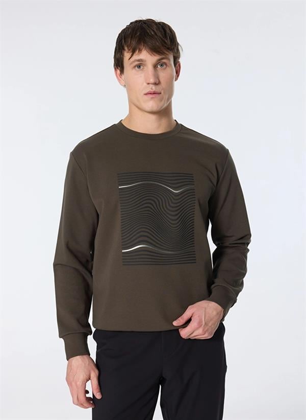 GMG Firenze-Bisiklet Yaka Dalga Baskılı Erkek Sweatshirt-SWEATSHIRT-1-Milagron.com