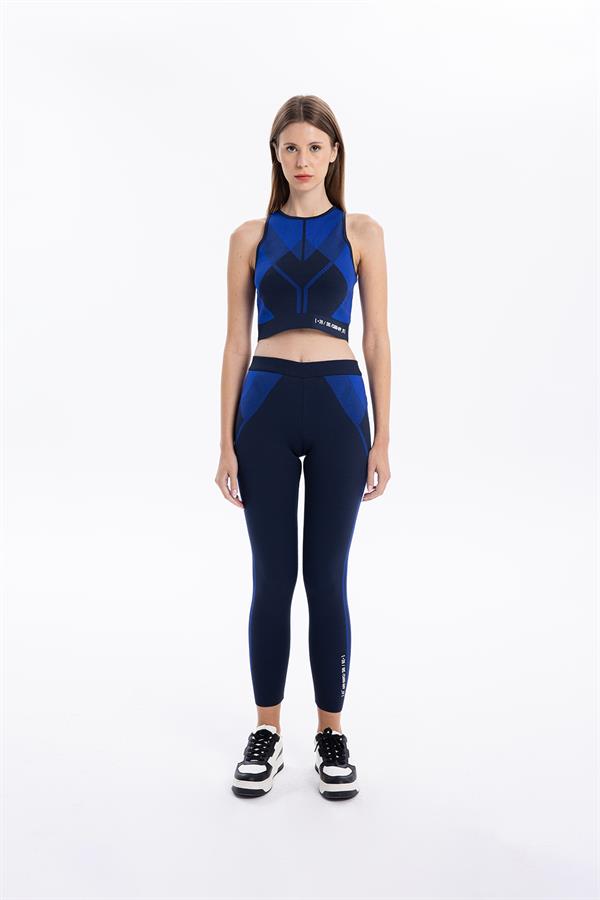 GMG Firenze-Bisiklet Yaka Desenli Midi Top Crop-TOP-11-Milagron.com