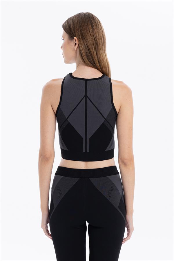 GMG Firenze-Bisiklet Yaka Desenli Midi Top Crop-TOP-4-Milagron.com