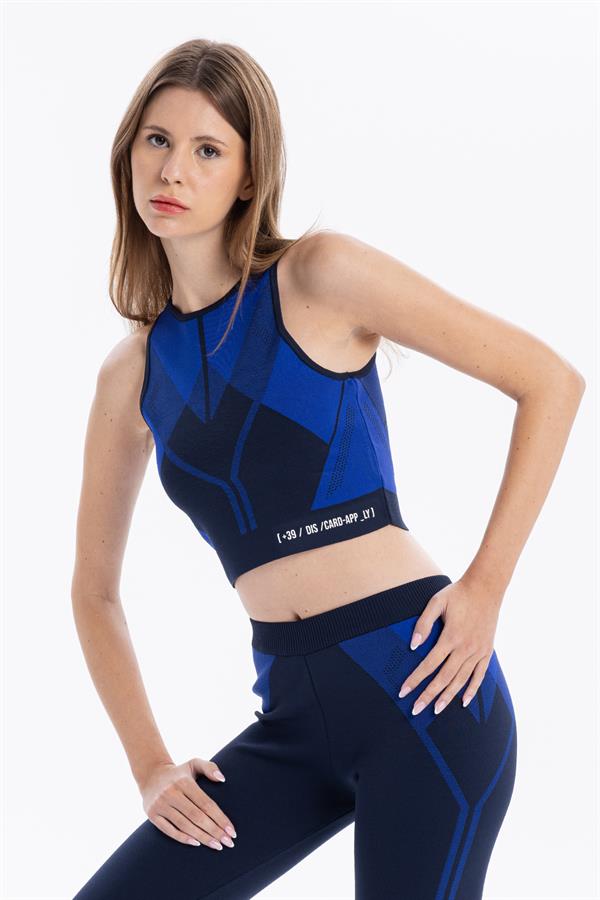GMG Firenze-Bisiklet Yaka Desenli Midi Top Crop-TOP-8-Milagron.com
