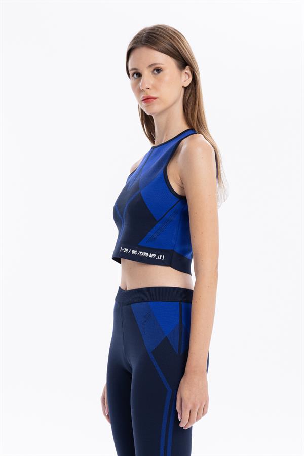 GMG Firenze-Bisiklet Yaka Desenli Midi Top Crop-TOP-9-Milagron.com