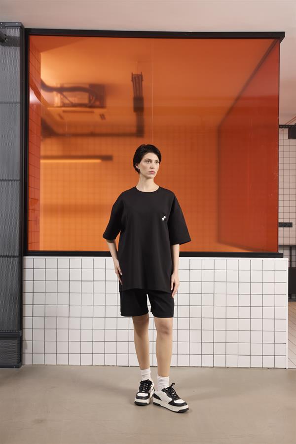 Bisiklet Yaka Dinozor Baskılı Oversize Erkek T-Shirt