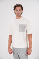 Bisiklet Yaka Garni Cepli Erkek T-Shirt