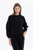 Bisiklet Yaka Garni Detaylı Oversize Kadın Sweatshirt