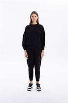 Bisiklet Yaka Garni Detaylı Oversize Kadın Sweatshirt