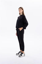 Bisiklet Yaka Garni Detaylı Oversize Kadın Sweatshirt