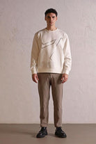 GMG Firenze-Bisiklet Yaka Geometrik Baskılı Erkek Sweatshirt-SWEATSHIRT-1-Milagron.com