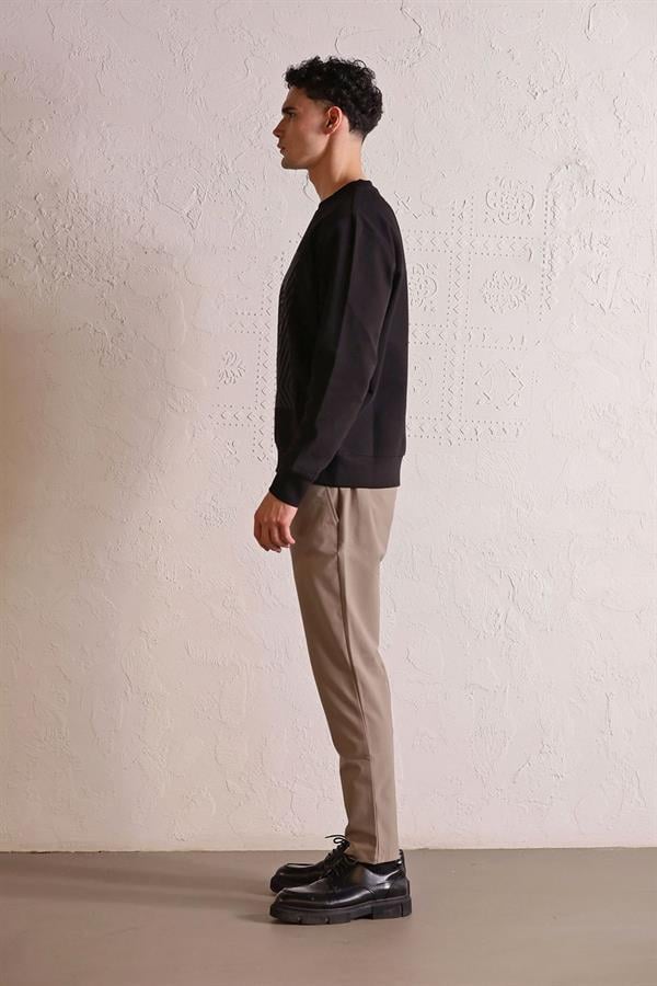 GMG Firenze-Bisiklet Yaka Geometrik Baskılı Erkek Sweatshirt-SWEATSHIRT-10-Milagron.com