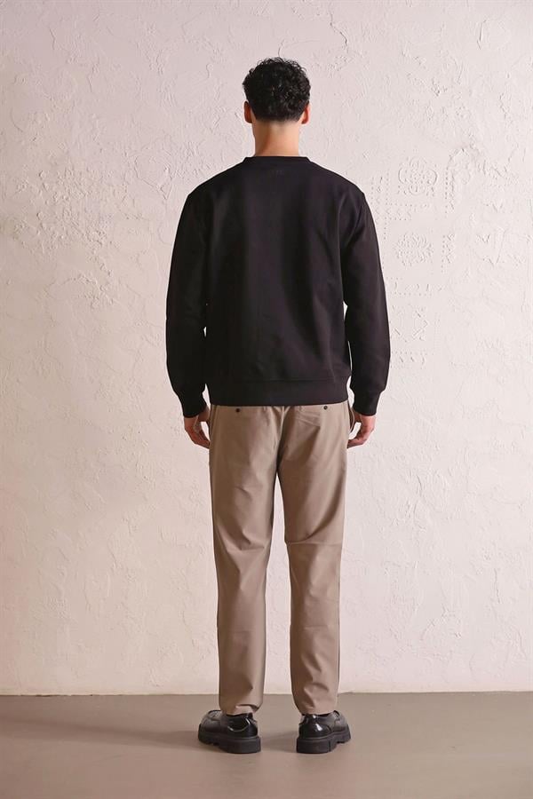 GMG Firenze-Bisiklet Yaka Geometrik Baskılı Erkek Sweatshirt-SWEATSHIRT-11-Milagron.com